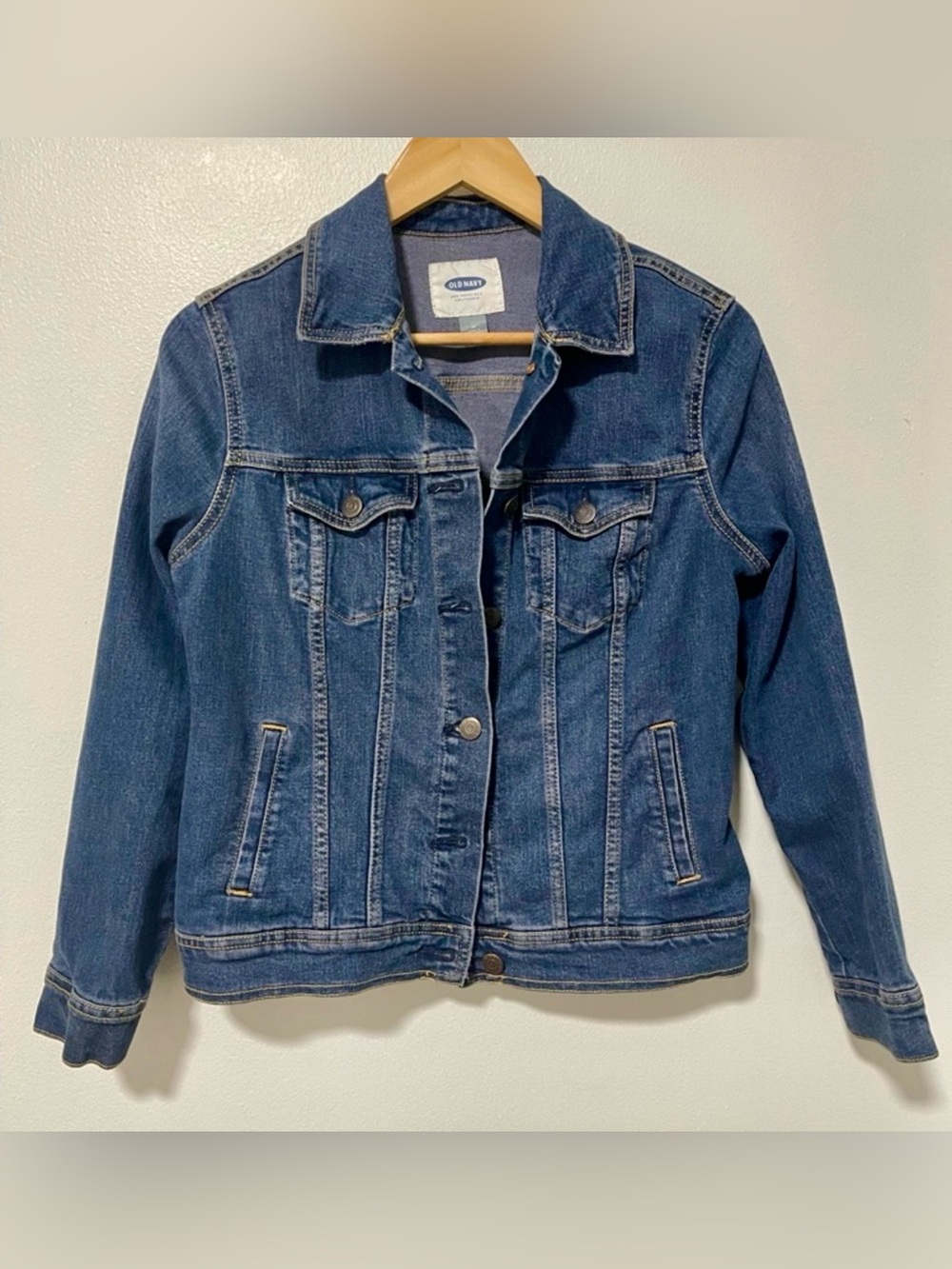 Old Navy Indie Sleaze Dark Wash Denim Trucker Jacket M Classic Fitted Jean Coat